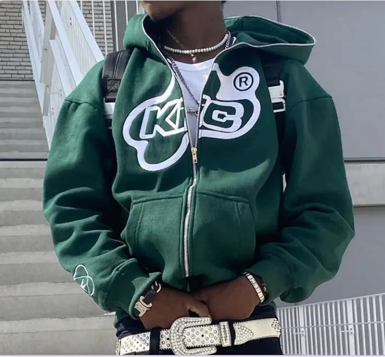 Men's Versatile Sports Loose Casual Full-Zip Hoodie